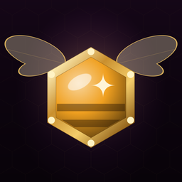Gem Buzz app icon: a golden hexagon gem with wings